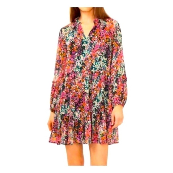 Vince Camuto Multi-Layer Chiffon floral print Boho Dress - NWT Sz Medium